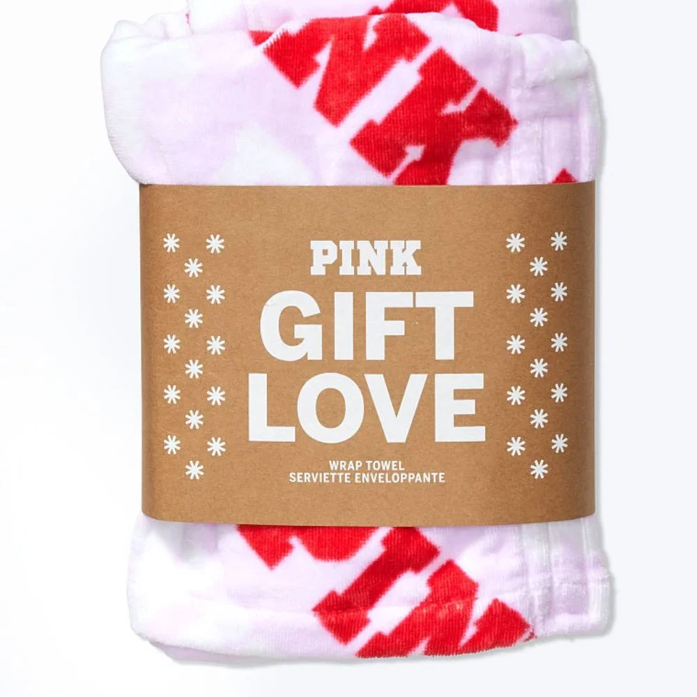 VS PINK Logo Cozy Wrap Towel GIFT READY